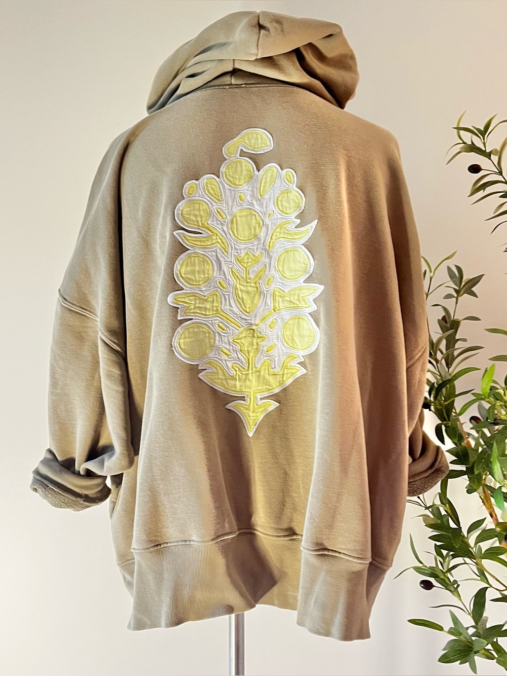 Free people Sprint to the finish line oversized Sweatshirt  Embroidered Buti